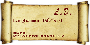 Langhammer Dávid névjegykártya