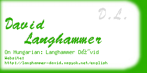 david langhammer business card